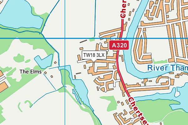 TW18 3LX map - OS VectorMap District (Ordnance Survey) TW18 3LX map - OS VectorMap District (Ordnance Survey)