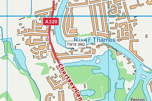 TW18 3NQ map - OS VectorMap District (Ordnance Survey) TW18 3NQ map - OS VectorMap District (Ordnance Survey)