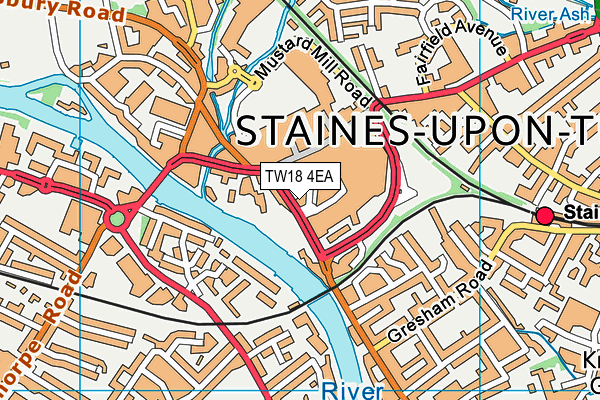 TW18 4EA map - OS VectorMap District (Ordnance Survey) TW18 4EA map - OS VectorMap District (Ordnance Survey)