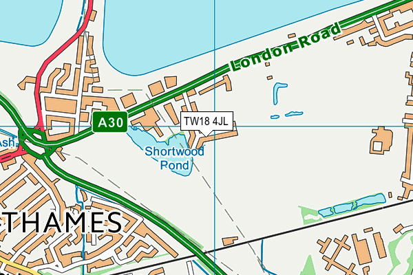 TW18 4JL map - OS VectorMap District (Ordnance Survey)