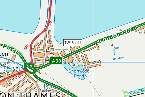 TW18 4JU map - OS VectorMap District (Ordnance Survey)