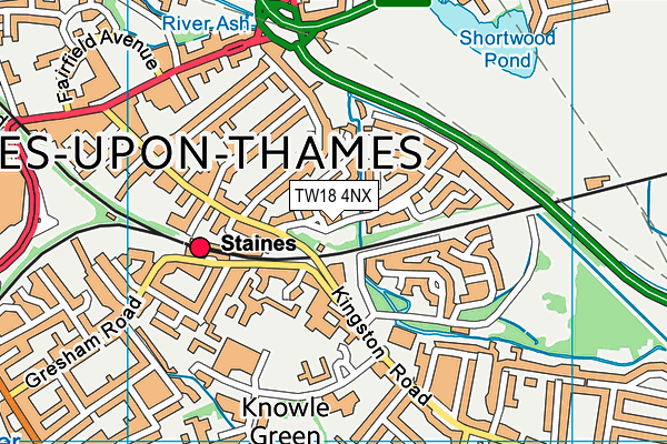 TW18 4NX map - OS VectorMap District (Ordnance Survey) TW18 4NX map - OS VectorMap District (Ordnance Survey)
