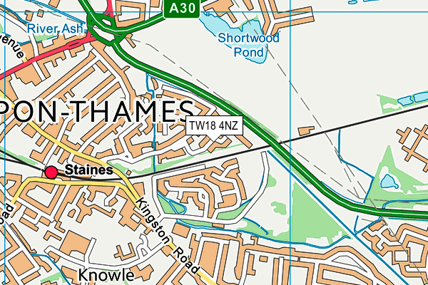 TW18 4NZ map - OS VectorMap District (Ordnance Survey) TW18 4NZ map - OS VectorMap District (Ordnance Survey)