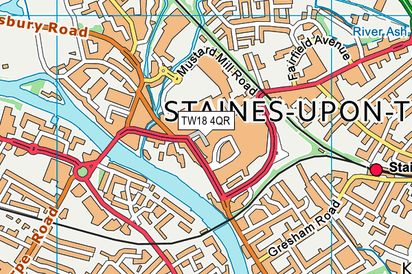 TW18 4QR map - OS VectorMap District (Ordnance Survey)