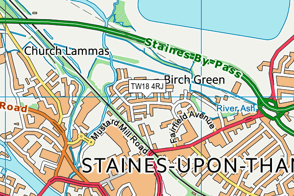 TW18 4RJ map - OS VectorMap District (Ordnance Survey)