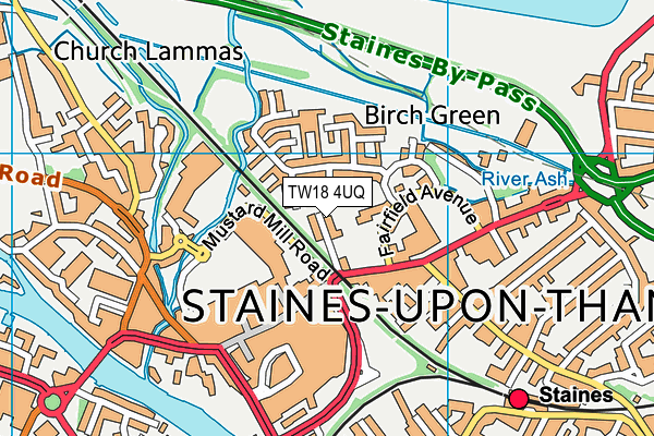 TW18 4UQ map - OS VectorMap District (Ordnance Survey) TW18 4UQ map - OS VectorMap District (Ordnance Survey)
