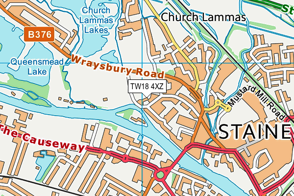 TW18 4XZ map - OS VectorMap District (Ordnance Survey)