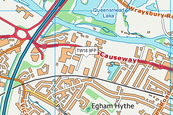 TW18 9FP map - OS VectorMap District (Ordnance Survey) TW18 9FP map - OS VectorMap District (Ordnance Survey)
