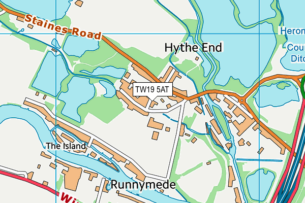 TW19 5AT map - OS VectorMap District (Ordnance Survey) TW19 5AT map - OS VectorMap District (Ordnance Survey)