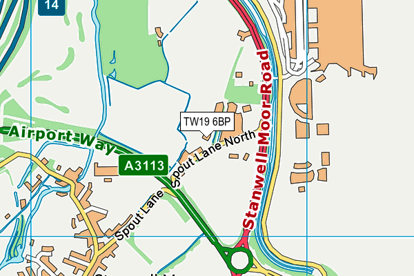 TW19 6BP map - OS VectorMap District (Ordnance Survey) TW19 6BP map - OS VectorMap District (Ordnance Survey)