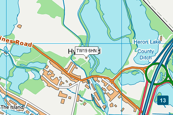 TW19 6HN map - OS VectorMap District (Ordnance Survey) TW19 6HN map - OS VectorMap District (Ordnance Survey)