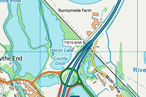 TW19 6HW map - OS VectorMap District (Ordnance Survey)