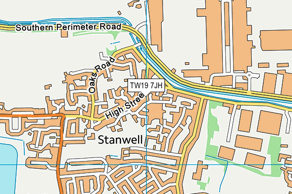 TW19 7JH map - OS VectorMap District (Ordnance Survey) TW19 7JH map - OS VectorMap District (Ordnance Survey)