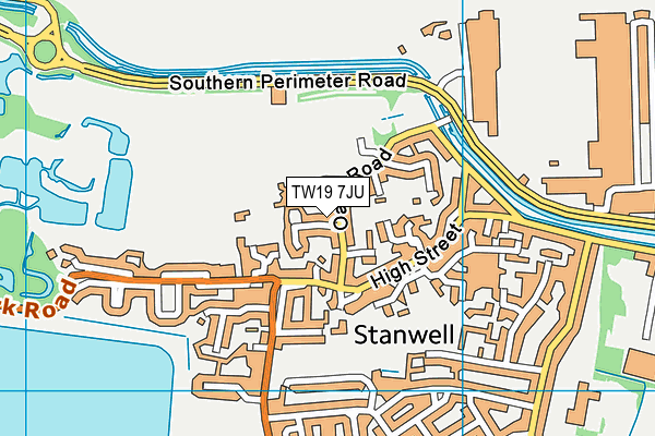 TW19 7JU map - OS VectorMap District (Ordnance Survey) TW19 7JU map - OS VectorMap District (Ordnance Survey)