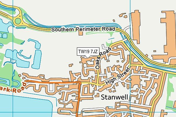 TW19 7JZ map - OS VectorMap District (Ordnance Survey)