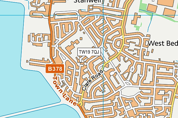 TW19 7QJ map - OS VectorMap District (Ordnance Survey) TW19 7QJ map - OS VectorMap District (Ordnance Survey)