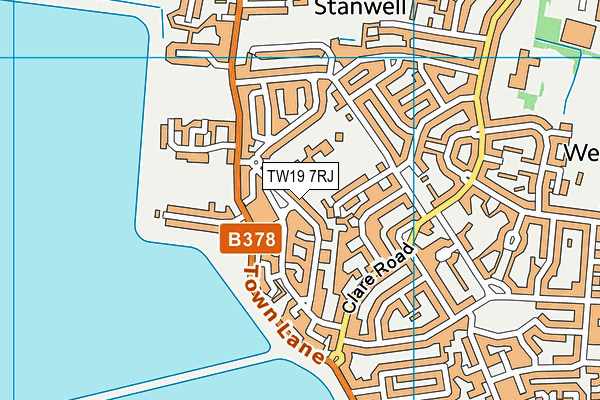 TW19 7RJ map - OS VectorMap District (Ordnance Survey) TW19 7RJ map - OS VectorMap District (Ordnance Survey)