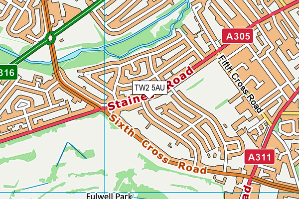 TW2 5AU map - OS VectorMap District (Ordnance Survey) TW2 5AU map - OS VectorMap District (Ordnance Survey)