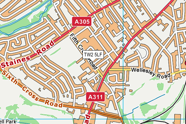 TW2 5LF map - OS VectorMap District (Ordnance Survey) TW2 5LF map - OS VectorMap District (Ordnance Survey)