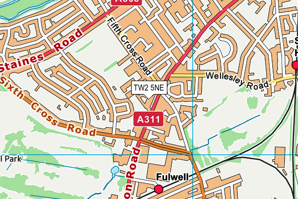 TW2 5NE map - OS VectorMap District (Ordnance Survey)