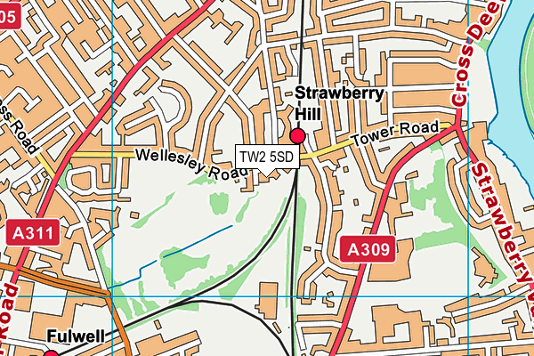 TW2 5SD map - OS VectorMap District (Ordnance Survey)