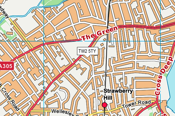 TW2 5TY map - OS VectorMap District (Ordnance Survey) TW2 5TY map - OS VectorMap District (Ordnance Survey)