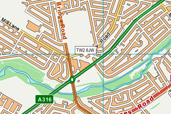 TW2 6JW map - OS VectorMap District (Ordnance Survey) TW2 6JW map - OS VectorMap District (Ordnance Survey)