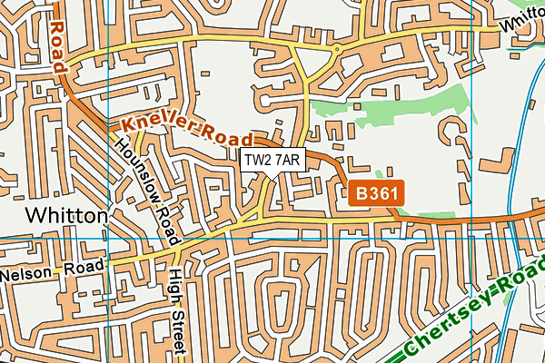 TW2 7AR map - OS VectorMap District (Ordnance Survey)