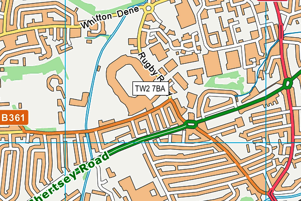 TW2 7BA map - OS VectorMap District (Ordnance Survey) TW2 7BA map - OS VectorMap District (Ordnance Survey)