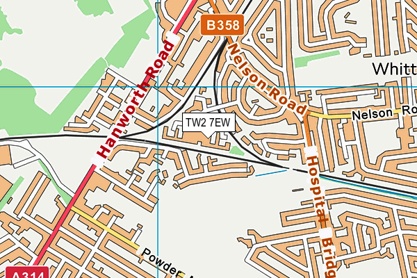 TW2 7EW map - OS VectorMap District (Ordnance Survey)