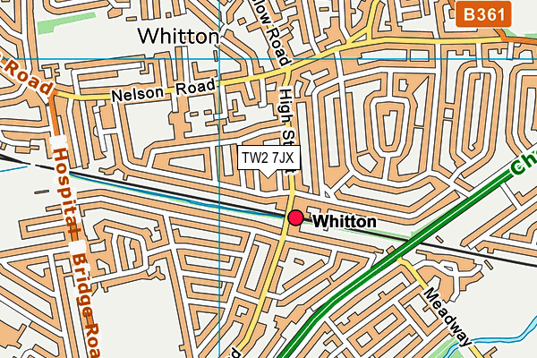 TW2 7JX map - OS VectorMap District (Ordnance Survey) TW2 7JX map - OS VectorMap District (Ordnance Survey)