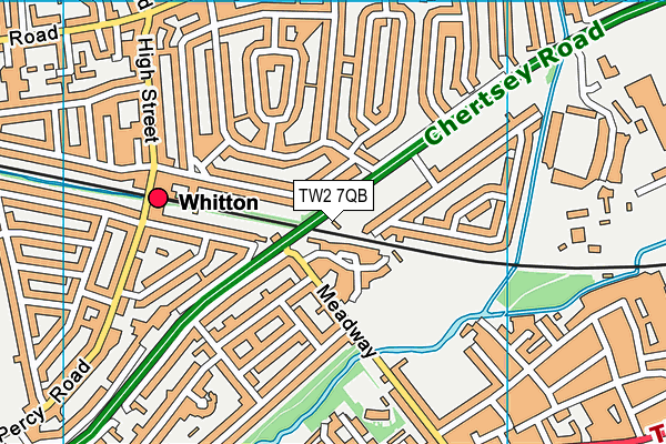 TW2 7QB map - OS VectorMap District (Ordnance Survey) TW2 7QB map - OS VectorMap District (Ordnance Survey)