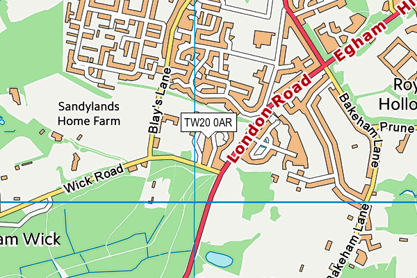 TW20 0AR map - OS VectorMap District (Ordnance Survey) TW20 0AR map - OS VectorMap District (Ordnance Survey)