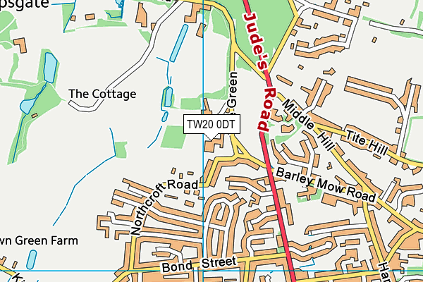 TW20 0DT map - OS VectorMap District (Ordnance Survey)