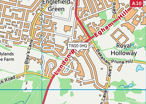 TW20 0HQ map - OS VectorMap District (Ordnance Survey)