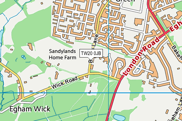 TW20 0JB map - OS VectorMap District (Ordnance Survey) TW20 0JB map - OS VectorMap District (Ordnance Survey)