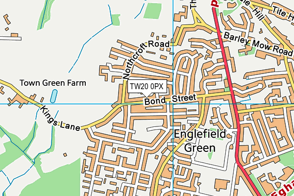 TW20 0PX map - OS VectorMap District (Ordnance Survey)