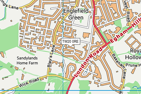 TW20 0RE map - OS VectorMap District (Ordnance Survey) TW20 0RE map - OS VectorMap District (Ordnance Survey)