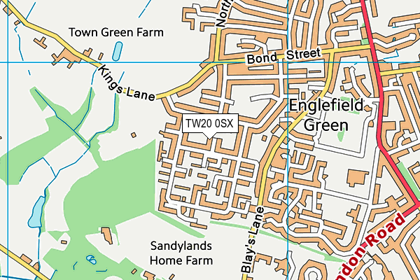 TW20 0SX map - OS VectorMap District (Ordnance Survey)