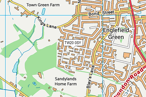 TW20 0SY map - OS VectorMap District (Ordnance Survey) TW20 0SY map - OS VectorMap District (Ordnance Survey)