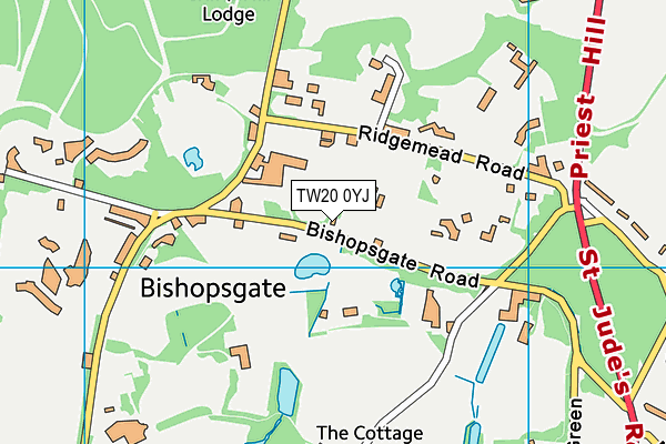 TW20 0YJ map - OS VectorMap District (Ordnance Survey)