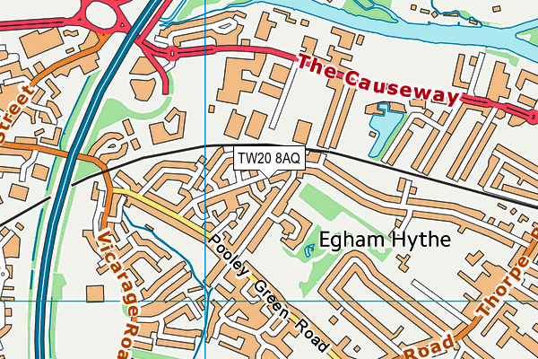 TW20 8AQ map - OS VectorMap District (Ordnance Survey)