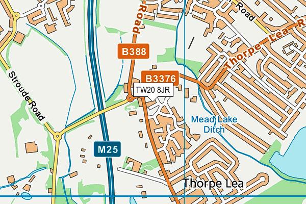 TW20 8JR map - OS VectorMap District (Ordnance Survey) TW20 8JR map - OS VectorMap District (Ordnance Survey)