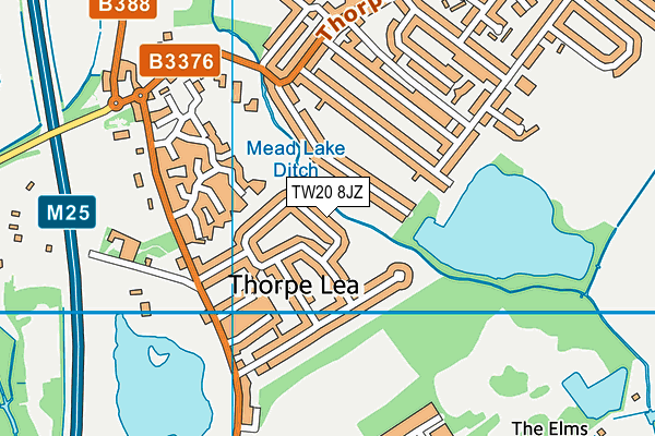 TW20 8JZ map - OS VectorMap District (Ordnance Survey) TW20 8JZ map - OS VectorMap District (Ordnance Survey)