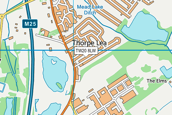 TW20 8LW map - OS VectorMap District (Ordnance Survey)