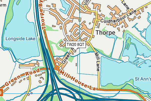 TW20 8QT map - OS VectorMap District (Ordnance Survey) TW20 8QT map - OS VectorMap District (Ordnance Survey)