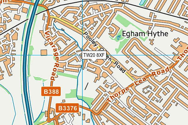 TW20 8XF map - OS VectorMap District (Ordnance Survey)