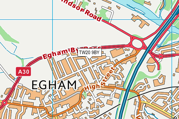 TW20 9BY map - OS VectorMap District (Ordnance Survey) TW20 9BY map - OS VectorMap District (Ordnance Survey)