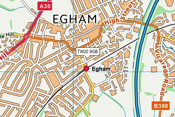TW20 9GB map - OS VectorMap District (Ordnance Survey)
