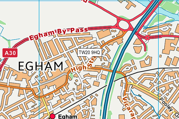 TW20 9HQ map - OS VectorMap District (Ordnance Survey)
